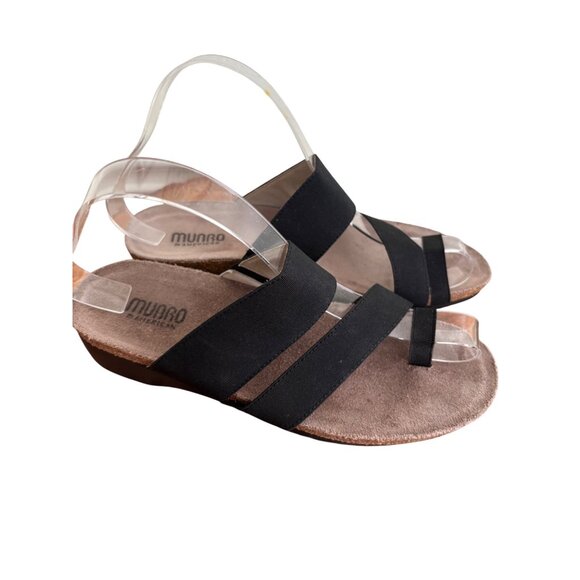 Munro Womens Aries Slip-On Sandals Black Strappy Comfort Design Size 8M Fabric U - Picture 6 of 11